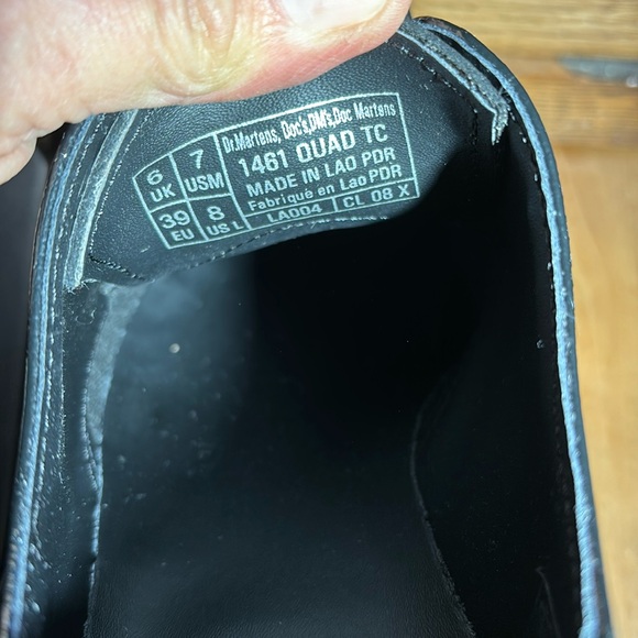 Dr Martens 1461 Quad TC Womens Size 8 Black Distressed Patent Leather - Picture 5 of 7